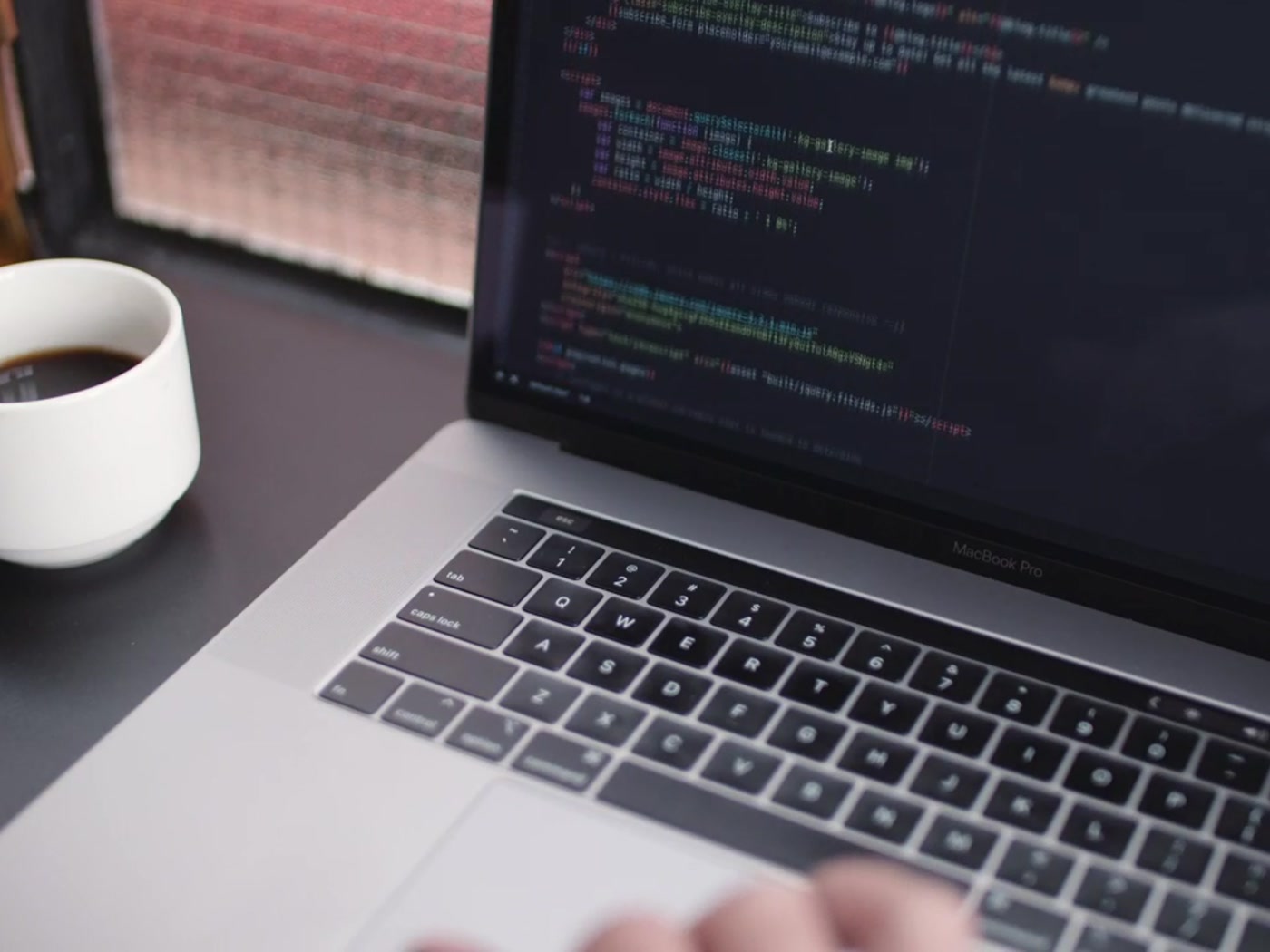 Close-up of software development on a laptop